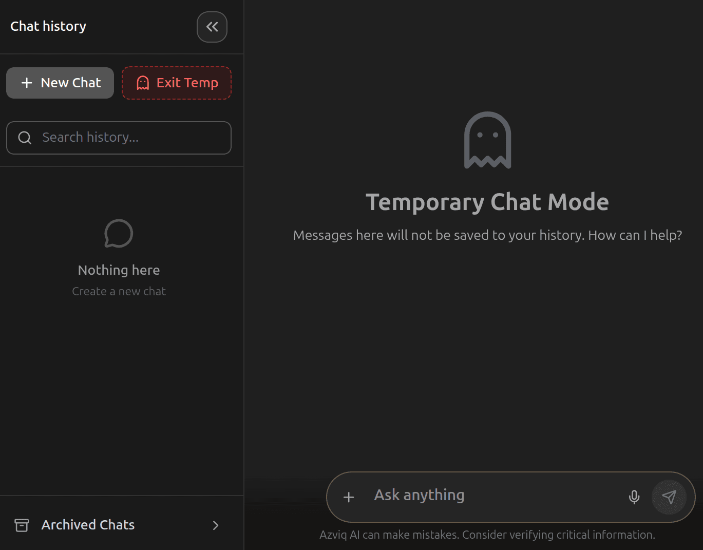 Temporary Private Chat